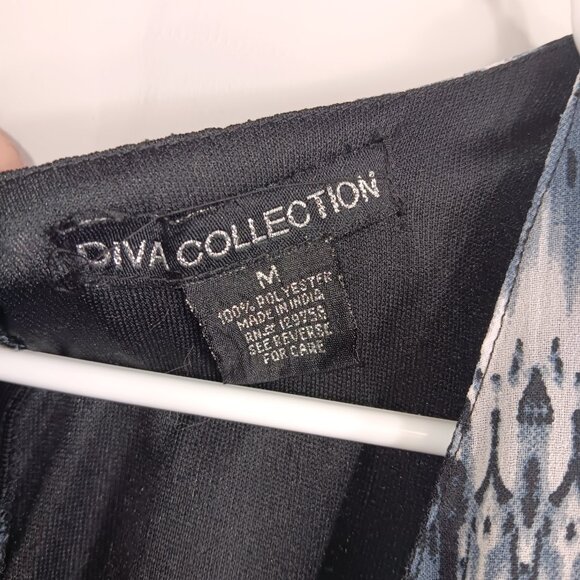 Diva Collection Womens size Medium Sleeveless Maxi Asymetrical bottom Dress E21 - Picture 2 of 16